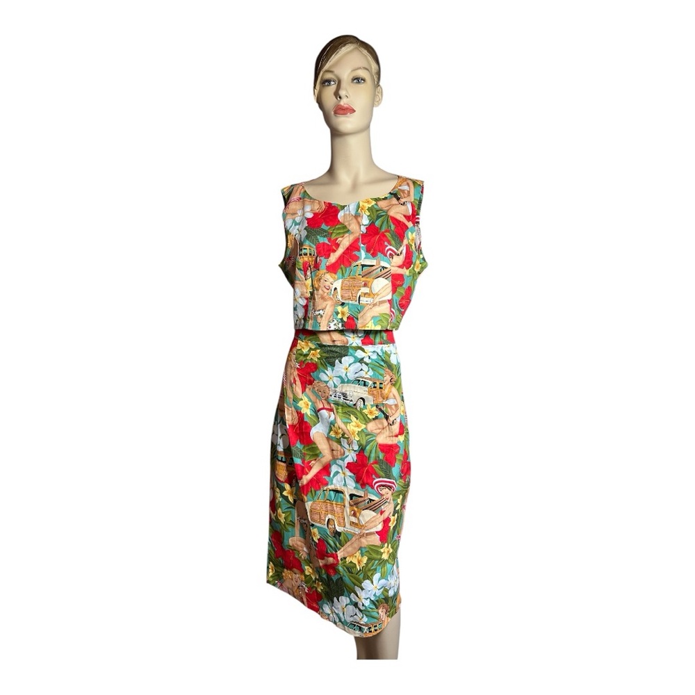 NWT‎ Retro Stage Floral 1950’s Style Print Skirt Set, Size XXL (229)